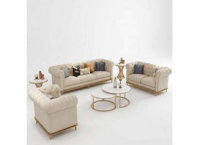 Sëtzkombinatioun 3-2-1 Design Sofa Polster Couchen Couch Modern Luxus Nei