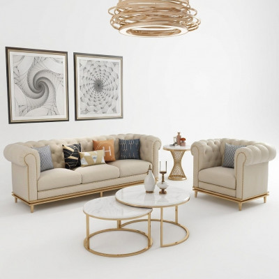 Sofa Sofa Garnitur 3+1 Sëtzer Set Design Polster Couche Couch Modern Garnitur