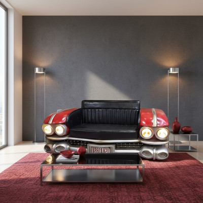 Sofa Auto Hallefsgeschier Ratro Cinema Canapé Polster Set Ledercanapé