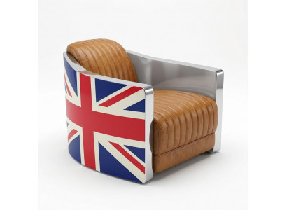 Eeschte Lieder Vintage Liederfauteuil Designsessel Rocket Union Jack Vintage Cigar
