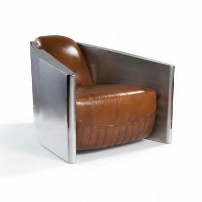Vintage Ledersëtz Braun Echtlieder Retro Sëtz Design Clubsëtz