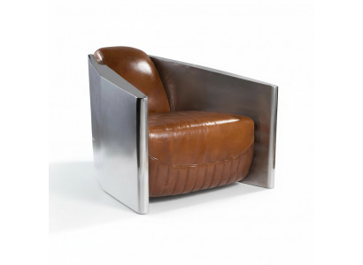 Vintage Ledersëtz Braun Echtlieder Retro Sëtz Design Clubsëtz