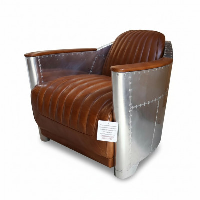 Lédersofa Sofa Couch Polster Einsëtzer Sofas Couchen Fliger Aviator Aluminium