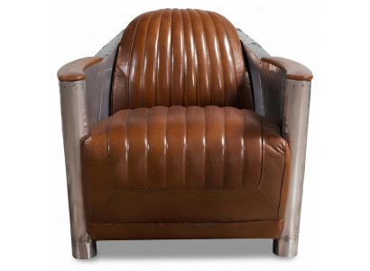 Still Echtléder Canapé Sofa Club Lounge Retro Aviateur Vintage Aluminimum Fliger