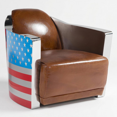 Echt Lieder Vintage Liederfauteuil Designsessel Rocket Union Jack Vintage