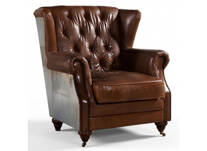 Ohrensessel Schéine Vintage Chesterfield Ouerbacke-Sessel Clubsessel