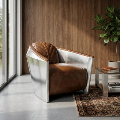 Léierfauteuil Fliger Aviator Fauteuil Loungenfauteuil Cocktailstull vintage