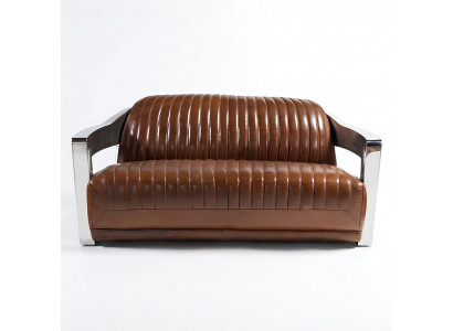 Echtlieder Sofa Lieder Designssofa 3-Sëtzer Vintage Couch Aluminium Metall