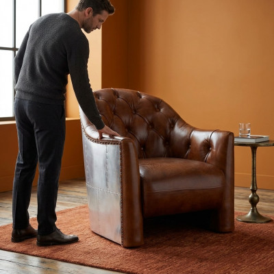 Aviator Chesterfield Vintage Liederstull Loungefautel Cocktailfautel vintage