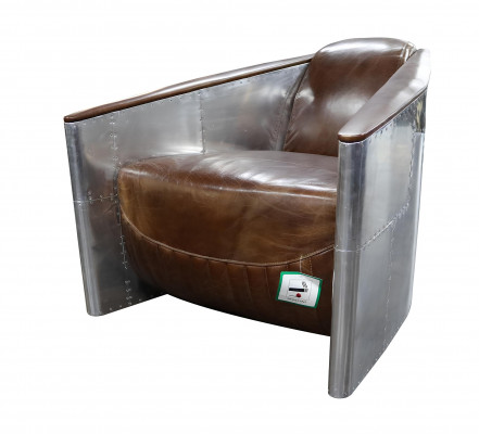 Aviator Sofa Fauteuil Echtlieder Canapé Club Lounge Vintage Aluminium Fliger Retro