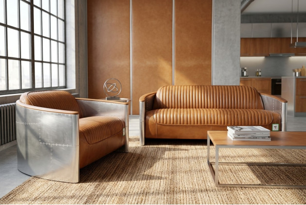 Luxus Vintage Aluminium Lieder Sofa Garnitur Metall Miwwelen Canapéen Sofas Polster