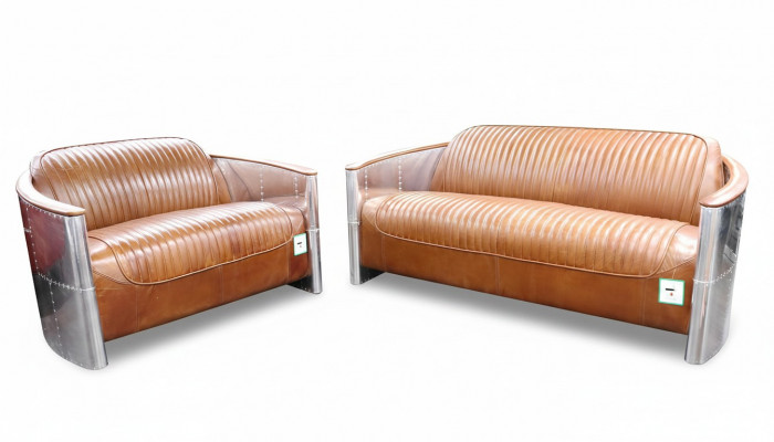 Luxus Vintage Aluminium Lieder Sofa Garnitur Metall Miwwelen Canapéen Sofas Polster