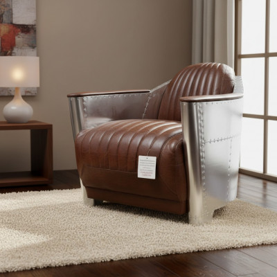 Club Fauteuil am Aviator-Stil Lounge Design Chrom Art Deco Lieder Cocktail