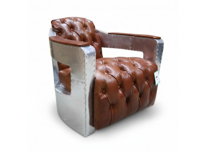 Chesterfield Still Knapp Zougemaach Sëtzen Shabby Vintage Tan Eechte