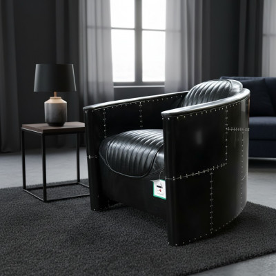 Aviator Canapé Fauteuil Club Lounge Vintage Aluminium Fliger Retro Echtlieder