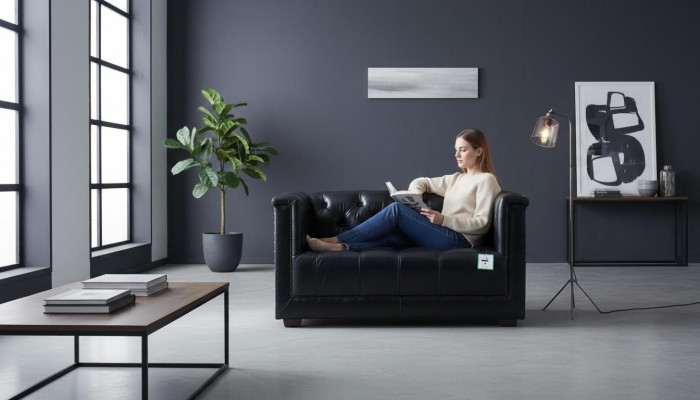 Sofa aus Echtlieder, Zweisëtzer Fligerschëssel Aviator Äermliessessel Nei Liedersessel