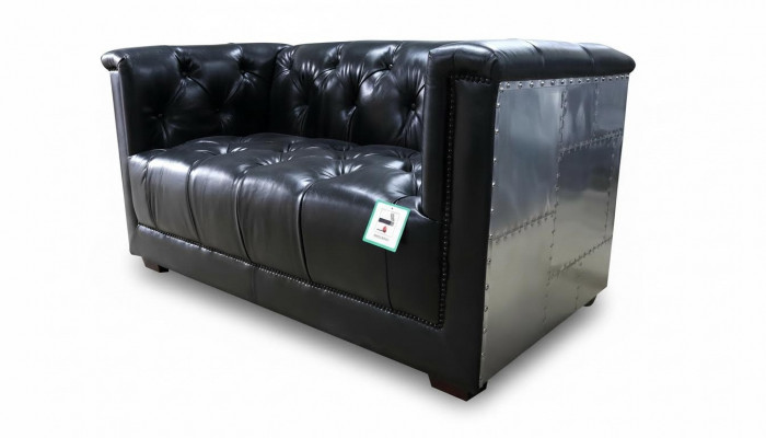 Sofa aus Echtlieder, Zweisëtzer Fligerschëssel Aviator Äermliessessel Nei Liedersessel