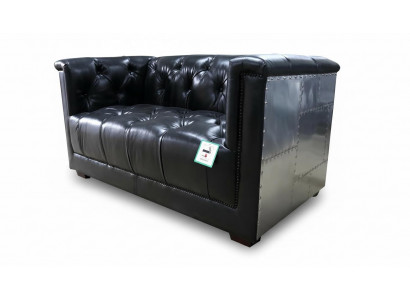 Sofa aus Echtlieder, Zweisëtzer Fligerschëssel Aviator Äermliessessel Nei Liedersessel