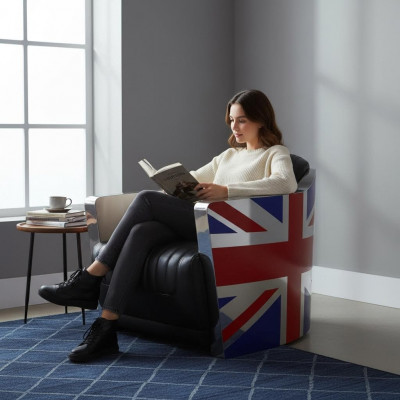 Echtes Lieder Vintage Liederstill Dekor Designsstill Rocket Union Jack Vintage