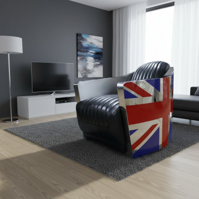 Echtes Lieder Vintage Liederstill Dekor Designsstill Rocket Union Jack Vintage