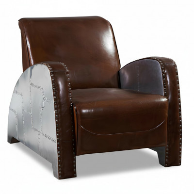 Cocktailssëtz Lieder Vintage Liederessel Sëtz Aviator Lounge Club Miwwelen Sofa