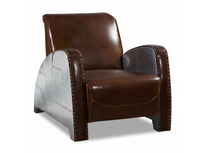 Cocktailssëtz Lieder Vintage Liederessel Sëtz Aviator Lounge Club Miwwelen Sofa