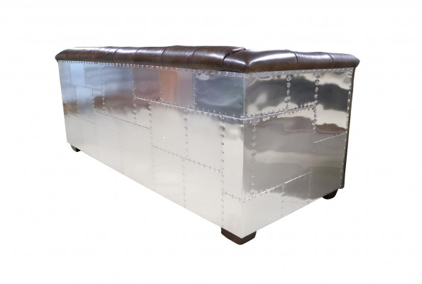Canapé 3 Plazen Chesterfield 3-Plazen Vintage Brongt Shabby Ledercanapé