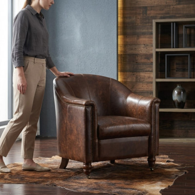 Fauteuil Vintage Lieder Liederfauteuil Fauteuil Designfauteuil Echtlieder Retro Sofa