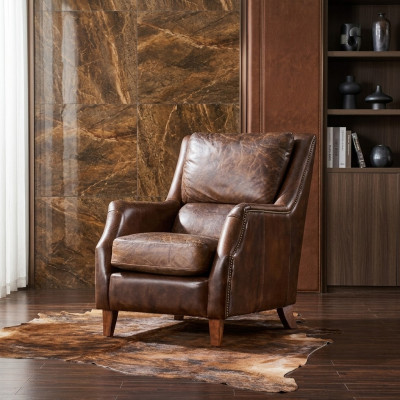 Ohrensessel Fauteuil Wunnzëmmerfauteuil Polsterfauteuil Vintage Echtlieder.