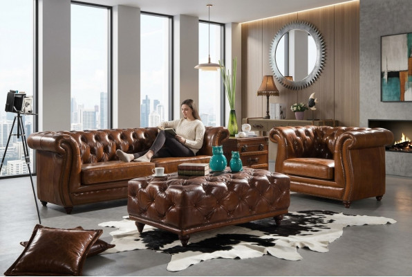Luxus Miwwelen Sofagarnitur Couch Sofa Polster 3+1 Sëtz mat Dësch Couchen