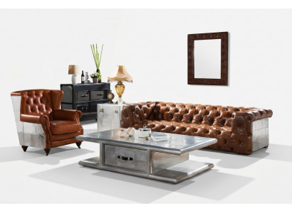 Couchtisch Dësch Wunnzëmmerdësch Aluminium am Retro Fliger Design Dëscher Alu