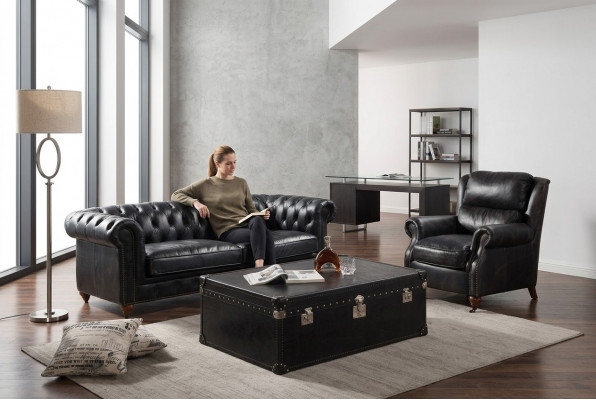 Klassesch Chesterfield Canapé Sofa Polster Garnitur Canapéen Sofae Design