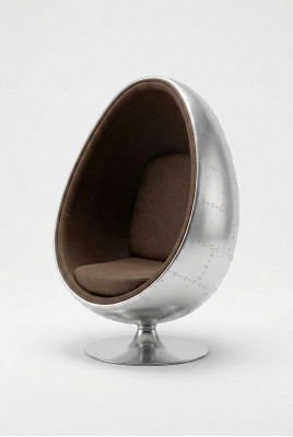 Design Retro Lounge Still Sëtz Ee Ball Sëlwer Dréiend Aviator Raum