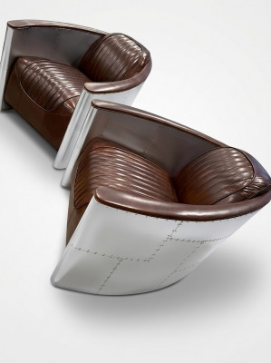 Aviator Canapé Still Club Lounge Fliger Retro Echt Lieder Vintage Aluminium