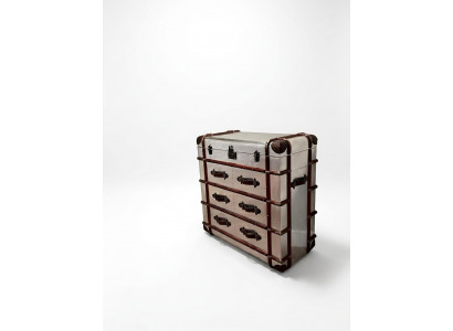 Kommod Aluminium Vintage Koffer Sideboard Fliger Aviator Designer Miwwelen