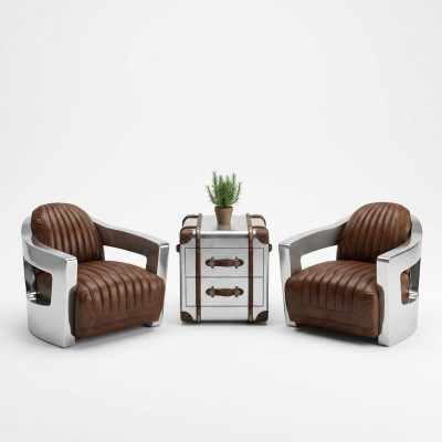 Fliger Vintage Ledersessel Braun Echtleder Retro Sëtz Design Clubsessel