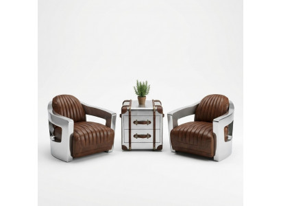 Fliger Vintage Ledersessel Braun Echtleder Retro Sëtz Design Clubsessel