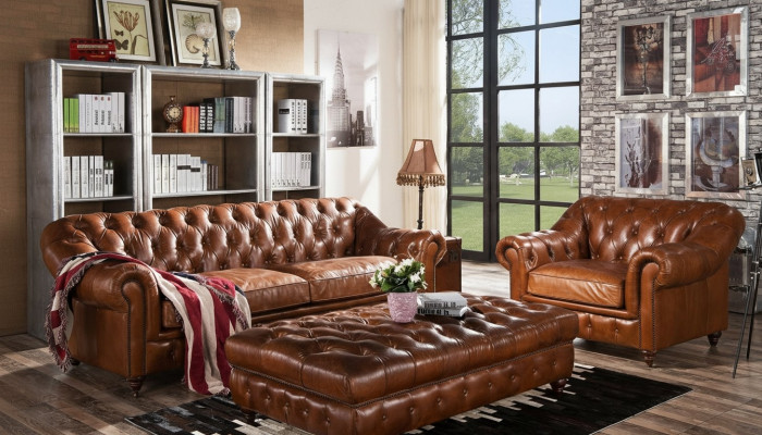 Design Chesterfield dräi Sëtzer 3 Sëtzer Lieder Canapé Kiissensofas Sofa Setz Neit