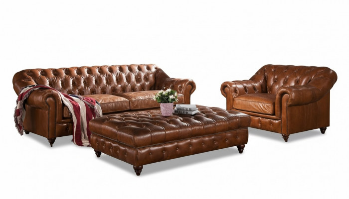 Design Chesterfield dräi Sëtzer 3 Sëtzer Lieder Canapé Kiissensofas Sofa Setz Neit