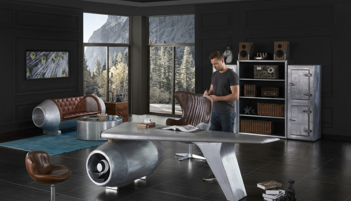 Fliger Flillek Schreifdësch Büro-Dësch Dësch Aviator Design Luxus Miwwel