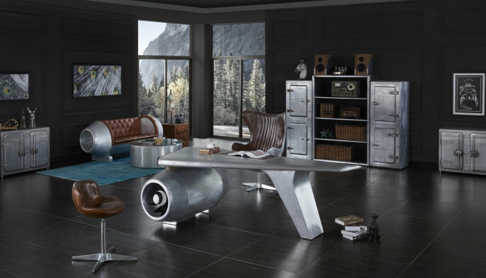 Fliger Flillek Schreifdësch Büro-Dësch Dësch Aviator Design Luxus Miwwel