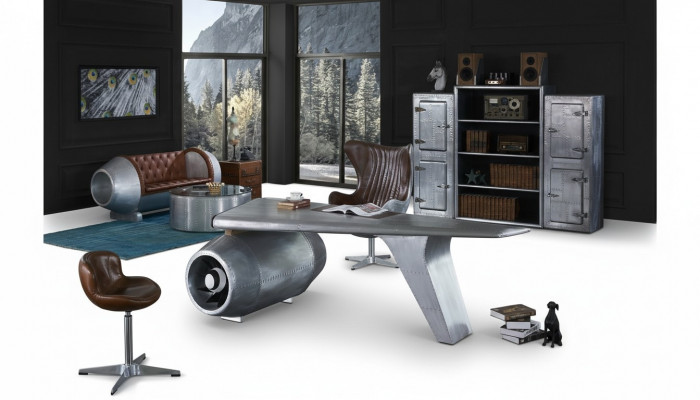 Fliger Flillek Schreifdësch Büro-Dësch Dësch Aviator Design Luxus Miwwel