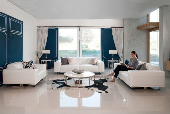 Chesterfield Sofagarnitur Sofa Couch Polsterset Lieder 3+2+1 Sëtzer Liedersofa