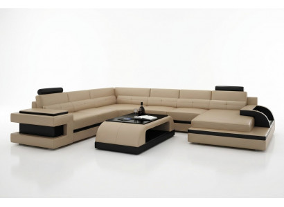 Ecksofa Couch Sofa Led Wunnlandschaft Polsterset USB beliicht Set