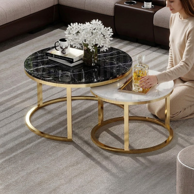 Ronn Dësch Couch Marber Ronn Dëscher Säit Natursteen Edelstol