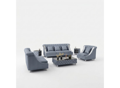 Ledercouch Canapé Wunnlandschaft Garnitur Design Modern 3 1 Sëtz Couch Nei