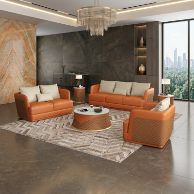 Luxus Sofa Design Canapé Polster Modern Sofas 3 Plazen Drësëtzer orange grouss XXL