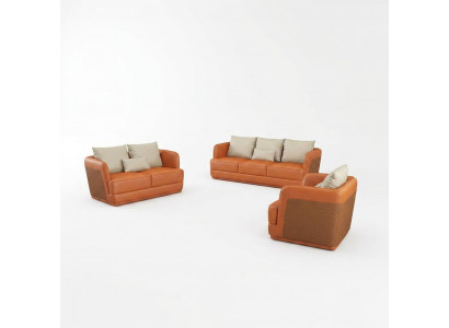 Luxus Sofa Design Canapé Polster Modern Sofas 3 Plazen Drësëtzer orange grouss XXL