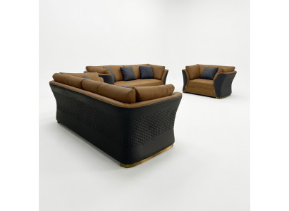 Sofa-Sëtzgruppe 3+1 Set Design Sofa Polstersofa Couchen Modern