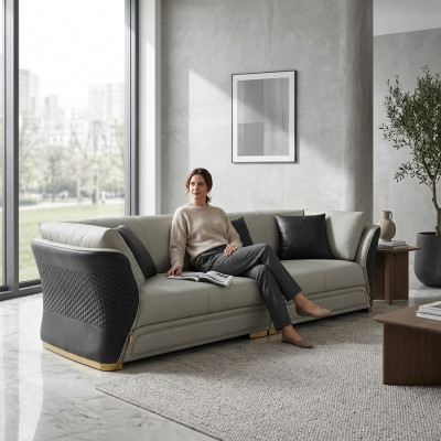 Canapé Këssen Design Sofa Modern 4-Plaz Sofa Wunnzëmmer Deko Miwwelen